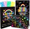 Scratch Art Crafts Kit for Kids – 2 Pack Rainbow Scratch Paper Notebooks with Wooden Styluses & Drawing Stencils, Magic Art Supplies Birthday & Christmas Gifts, Party Favors for Boys & Girls Ages 3-10